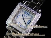 Chopard Watches Happy Sports Square Ladies SS White Swiss Qtz