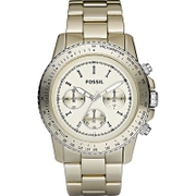 Fossil Ladies Champagne Stella Aluminum Chronograph Watch Champ