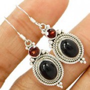 Stunning 925 sterling silver Black Onyx Earring