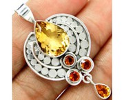 Amazing 925 sterling silver Citrine Pendant