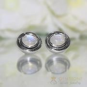 Moonstone Studs-Striking Portrait