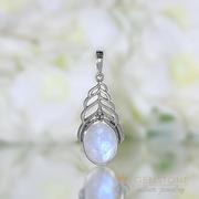 Moonstone Pendant-Secret Leaves