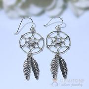 Moonstone Earring- Feather Dreams