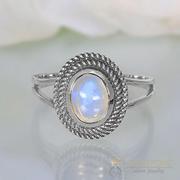 Moonstone Ring Light Burst