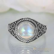 Moonstone Ring Flaming Light