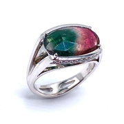 Watermelon Tourmaline & Diamond Ring by Simon G.