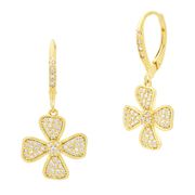 Harmony Pave Flower Leverback Earrings