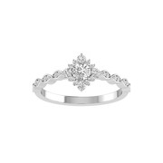 Buy White Gold Halo Diamond Engagement Ring
