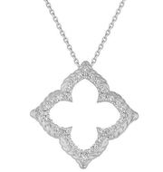 Buy 14k White Gold Diamond Flower Pendant